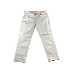 Levis Boyfriend Jeans Womens 31 White Mid Rise Straight Leg Denim Pants